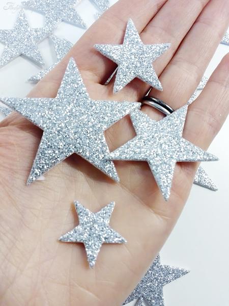 Aufkleber Glitzer Sterne-Mix